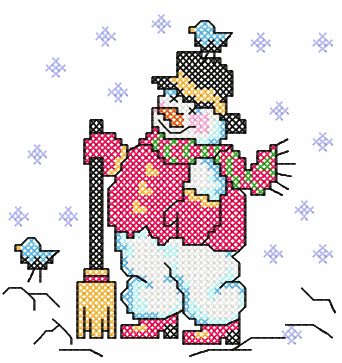 More information about "Snowman cross stitch free embroidery design 4"