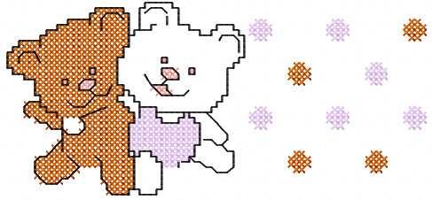 More information about "Two bears cross stitch free embroidery design"