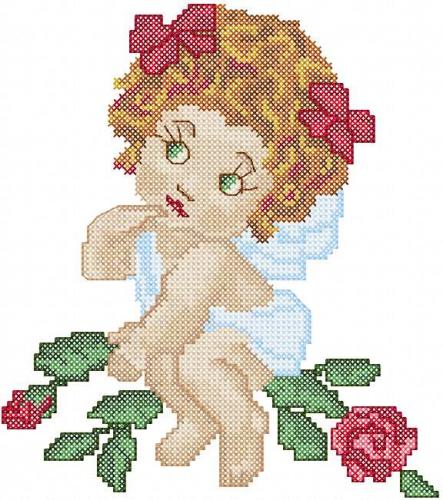 More information about "Little angel cross stitch free embroidery design 3"