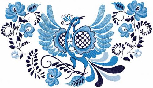 More information about "Blue firebird free embroidery design"