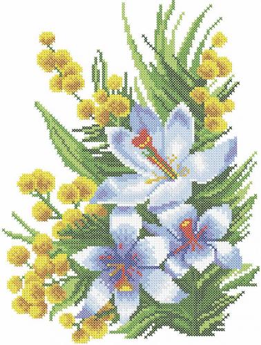 More information about "Bouquet cross stitch free embroidery design 9"