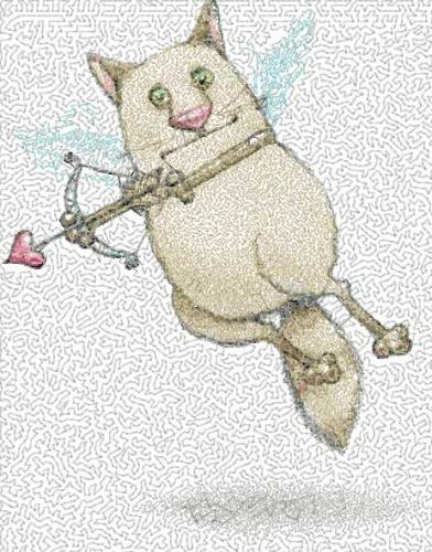 More information about "Cat cupid photo stitch free embroidery design"