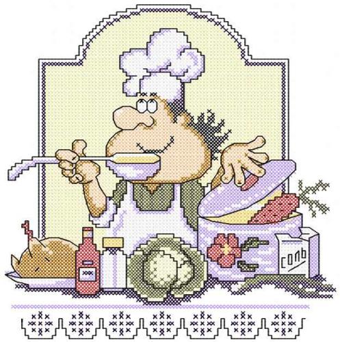 More information about "Chef cross stitch free embroidery design"
