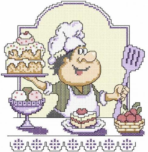 More information about "Chef cross stitch free embroidery design 4"