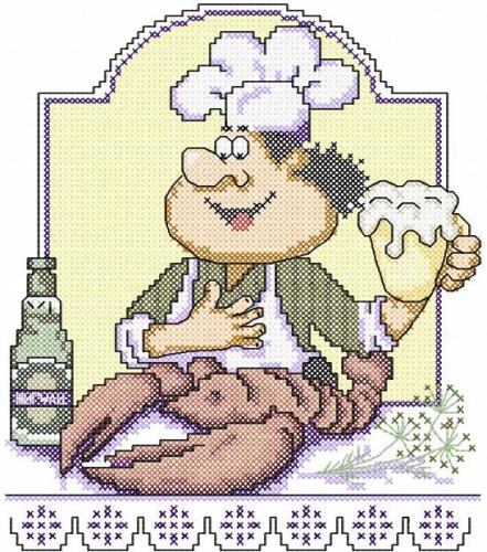 More information about "Chef cross stitch free embroidery design 5"