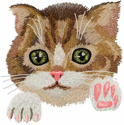 More information about "Kitten free embroidery design"