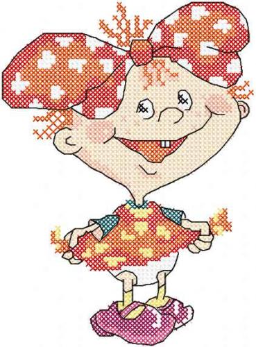 More information about "Cute little girl cross stitch free embroidery design"
