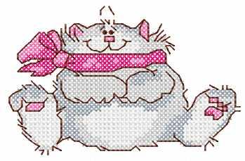More information about "Funny cat cross stitch free embroidery design"