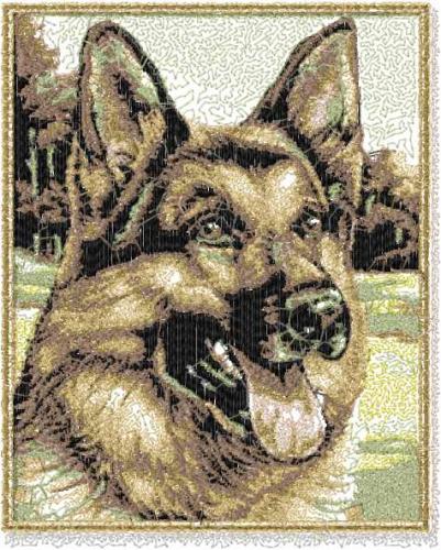 More information about "German Shepherd photo stitch free embroidery design 2"