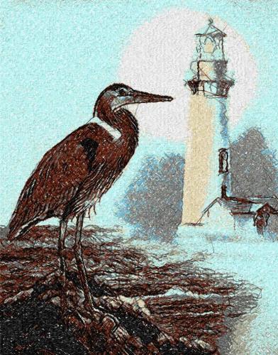 More information about "Lighthouse and bird photo stitch free embroidery design"