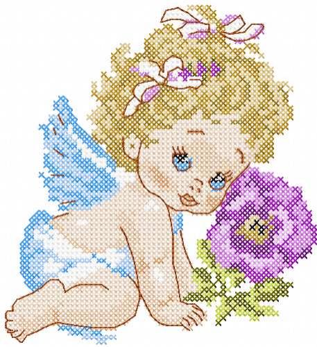 More information about "Little angel cross stitch free embroidery design 2"