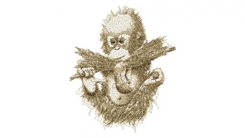 More information about "Little monkey photo stitch free embroidery design 2"