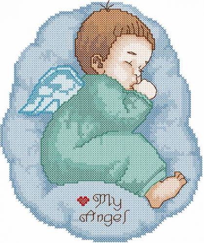 More information about "My Angel cross stitch free embroidery design"