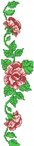 More information about "Rose branch cross stitch free embroidery design"