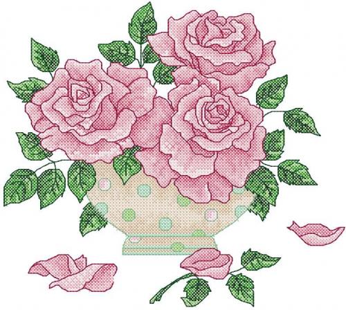 More information about "Roses cross stitch free embroidery design 25"