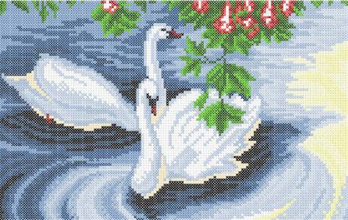 More information about "Two swans cross stitch free embroidery design 3"