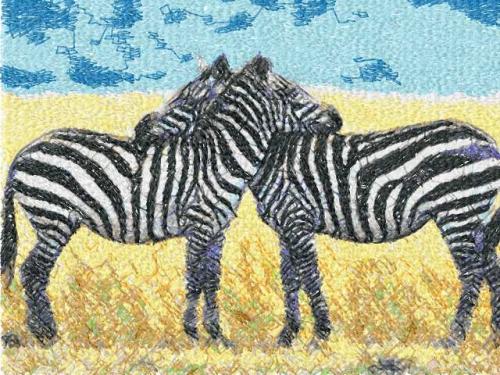 More information about "Two zebras photo stitch free embroidery design"
