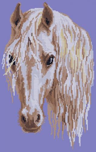 More information about "White horse cross stitch free pattern"
