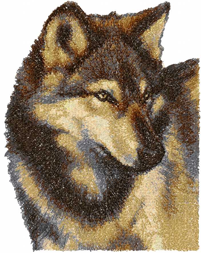 Wolf photo stitch free embroidery design