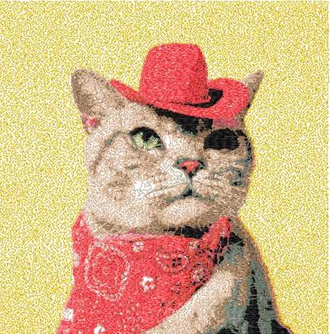 More information about "Cat red hat photo stitch free embroidery design"