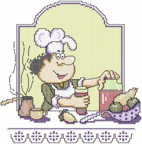 More information about "Chef cross stitch free embroidery design 6"