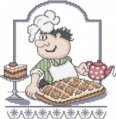 More information about "Chef cross stitch free embroidery design 7"