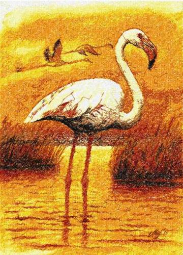 More information about "Flamingo photo stitch free embroidery design 2"
