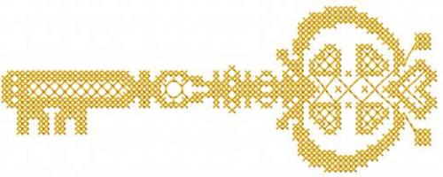 More information about "Gold key cross stitch free embroidery design"