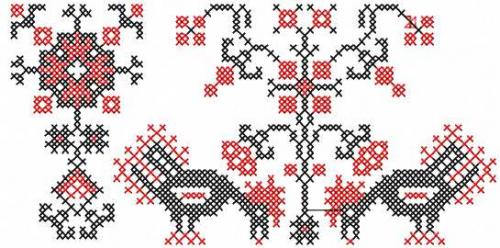 More information about "Rooster cross stitch border free embroidery design"