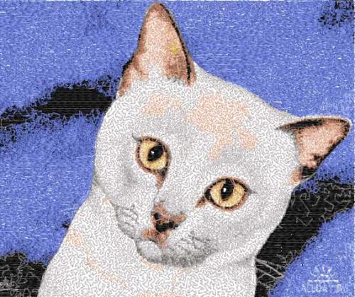 More information about "Siamese cat photo stitch free embroidery design"