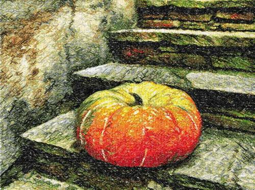 More information about "Still life with pumpkin photo stitch free embroidery design"
