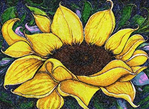 More information about "Sunflower photo stitch free embroidery design 9"