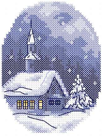 More information about "Winter landscape cross stitch free embroidery design 1"