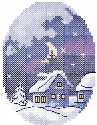 More information about "Winter landscape cross stitch free embroidery design 2"