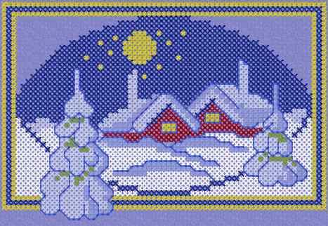 More information about "Winter landscape cross stitch free embroidery design 3"
