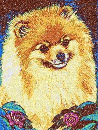 More information about "Pomeranian photo stitch free embroidery design"