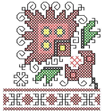 More information about "Abstract decoration cross stitch free embroidery design"