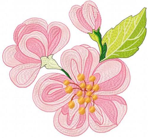 More information about "Apple flower free embroidery design"