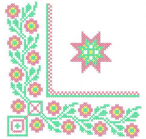 More information about "Cross stitch corner free embroidery design 22"