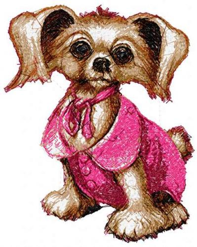 More information about "Cute small dog photo stitch free embroidery design"