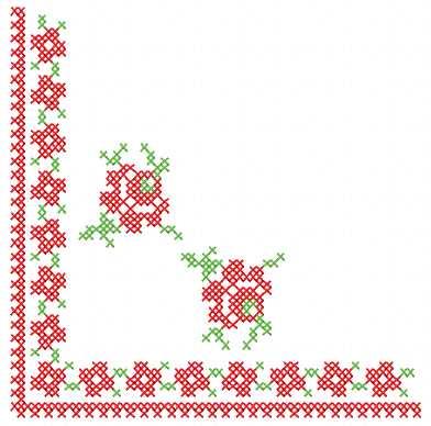 More information about "Flower corner cross stitch free embroidery design 11"