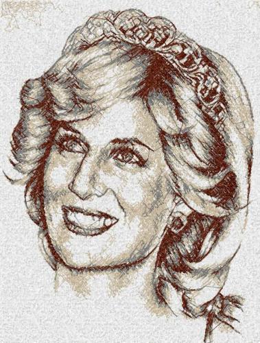 More information about "Lady Diana photo stitch free embroidery design"