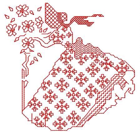 More information about "Lady redwork free embroidery design"