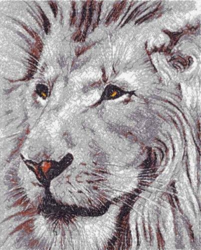 More information about "Lion photo stitch free embroidery design 4"