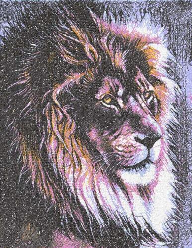 More information about "Lion photo stitch free embroidery design 6"