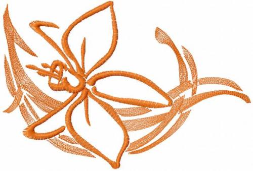 More information about "Orange tribal flower free embroidery design"