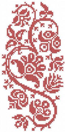More information about "Red flower cross stitch decoration free embroidery design 27"