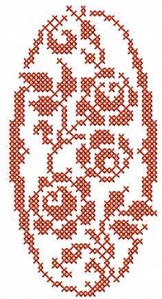 More information about "Red flower cross stitch free embroidery design 28"
