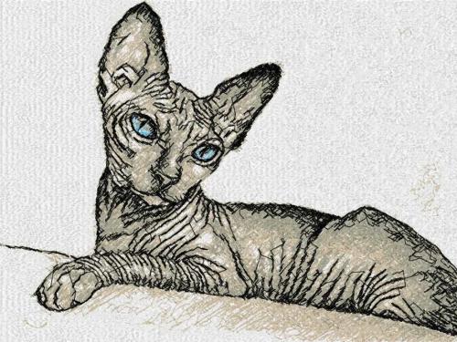 More information about "Sphinx photo stitch free embroidery design 2"