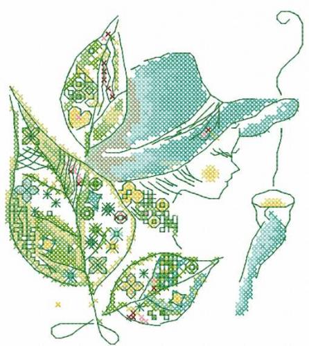 More information about "Summer tea Fairy Cross stitch free embroidery design"
